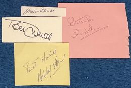 England Legends FC Collection of 4 Fantastic Signatures on signature cards Autograph pages.