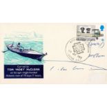 Tom 'Moby' McClean Signed carried FDC with postmarks and stamps. McClean Carried this cover on his