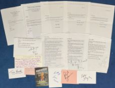 TV Entertainment of 30+ Good Signatures on letters, signature cards and Postcard. Signatures include