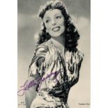 Loretta Young signed 6x4 vintage black and white postcard photo. Loretta Young (born Gretchen Young;