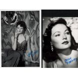Gene Tierney two signed 6x4 vintage black and white photos. Gene Eliza Tierney (November 19,