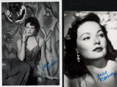 Gene Tierney two signed 6x4 vintage black and white photos. Gene Eliza Tierney (November 19,