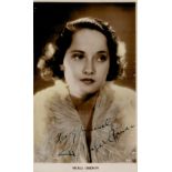 Merle Oberon signed 6x4 black and white vintage postcard photo. Merle Oberon (born Estelle Merle O'