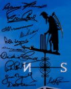 Cricket Legends multi signed Lords Father Time 10x8 colour photo 11 fantastic signatures includes