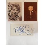 Penny Singleton collection includes two signed photos and a 6x3 signed album page all affixed to