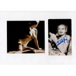 Anita Ekberg 12x8 signature piece includes signed black and white photo and naked photo mounted to