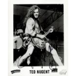 Ted Nugent signed 10x8 black and white promo photo. Theodore Anthony Nugent ( born December 13,