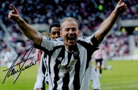 Alan Shearer signed Newcastle United 12x8 colour photo dedicated. Good condition. All autographs