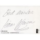 Liam Neeson signed The Judas Kiss black and white promo photo signature on reverse. Good