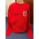 Geoff Hurst signed 1966 Retro Replica 1966 World Cup Winners England shirt. Good condition. All