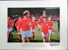 Ray Wilson signed 22x16 Sporting Masters 1966 World Cup limited edition print pictured celebrating
