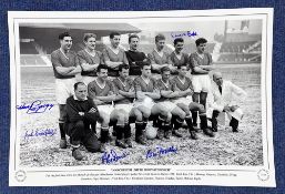 Football, Manchester United multi signed 12x18 black and white photo pictured for the first time