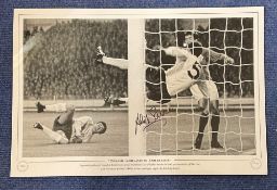 Football, David Sadler signed 12x18 black and white photo. Pictured as England goalkeeper Gordon