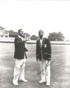 Colin Cowdrey and Gary Sobers signed 10x8 black and white photo. Good condition. All autographs come