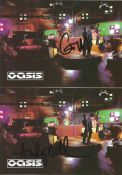 Oasis Band collection two signed 6x4 colour promo photos signed by Andy Bell and Gem Archer. Good