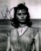 Sophia Loren signed 10x8 black and white photo. She was named by the American Film Institute as