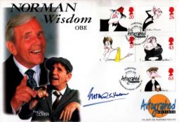 Norman Wisdom signed Autographed Edition FDC commemorating this great comedy legend. This