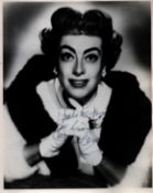 Joan Crawford signed 10x8 black and white vintage photo dedicated. American actress. Starting as a
