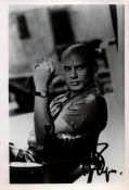 Yul Brynner signed 7x5 vintage black and white photo. Yul Brynner was a Russian, French, Swiss,