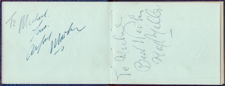 1950s and 60s Entertainment autograph book over 40 fantastic signatures from household names such as