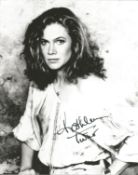 Kathleen Turner signed Romancing the Stone 10x8 black and white photo. Good condition. All