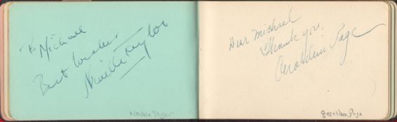 1950s Entertainment vintage autograph book over 60 fantastic household name signatures includes