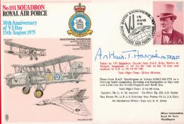 World War II Sir Arthur T Harris signed No 101 Squadron RAF 30th Anniversary of VJ Day 15th August
