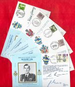 WW2 RAF Collection of 5 Marshal of the Royal Air Force FDCs Signed with Postmarks and Stamps. Sir