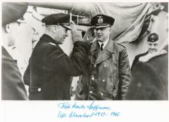 WW2 Scharnhorst Captain Karl Hoffmann Signed 6x4 Black and White Photo. Hoffmann was the Captain