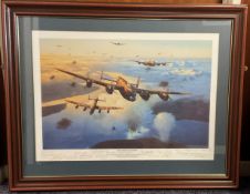WW2 Print Framed 25 x 33 Tirpitz a Mission Accomplished by Mark Postlethwaite Multi Signed by the