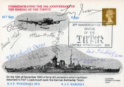 World War II 617 squadron multi signed 35th Anniversary of the sinking of the Tirpitz FDC includes 9