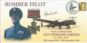 Dambuster 617 Squadron F/O Ray Grayston signed Guy Gibson Bomber Pilot commemorative VC FDC PM The