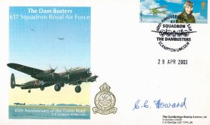 WW2 Dambuster 617 Squadron Navigator CL Howard Signed 45th Anniv of the Dams Raid with Postmarks and