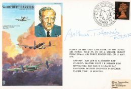 World War II Sir Arthur T Harris signed own personal flown FDC PM No 50 Squadron British Forces