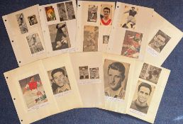 Vintage Football Collection of 10 items with Various and Multiple signatures. Signatures from Laurie