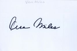 Vera Miles signed 6 x 4 white card, beautifully signed in black sharpie pen. American actress Vera