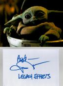 John Rosengrant signed 6 x 4 white card, signed in blue sharpie pen. Special Effects Artist John