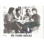 American Rock Band The Young Rascals Signed 6x5 Black and White Photo Card. Personally Signed by