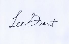 Lee Grant signed 6 x 4 white card, signed in black pen. Famous American actress Lee Grant made her