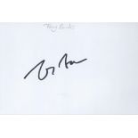 Tony Banks signed 6 x 4 white card, signed in black sharpie pen. Tony Banks keyboardist and founding