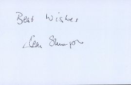 Jean Shrimpton signed 5 x 3 A white card, signed in black pen. Shrimpton was an iconic figure of the