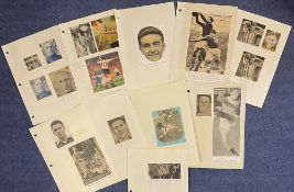 Vintage Football Collection of 10 items with Various and Multiple signatures. Signatures from Bert