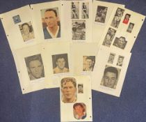 Vintage Football Collection of 10 items with Various and Multiple signatures. Signatures from Noel