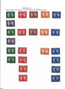 GB - GVI stamp collection on loose album page. 23 stamps. 1940 centenary 1st postage stamps. Mint