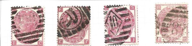 4 QV GB stamps on cut album page. Stamps are 3d SG103. Cat value £240. Good condition. We combine