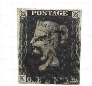 GB 1840 SG2 1d black stamp on stockcard. Cat value £350. Good condition. We combine postage on