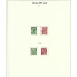 GV GB stamp collection on 5 album pages. 1911 1936. Cat value approx £200. Good condition. We