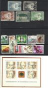 Assorted stamp collection. Includes Belgium Cinderella and China stamps on stockcard. Papua and