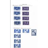 GB - GVI stamp collection on loose album page. 14 stamps. 1948 Royal silver wedding £1 mint and 1946