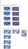 GB - GVI stamp collection on loose album page. 14 stamps. 1948 Royal silver wedding £1 mint and 1946